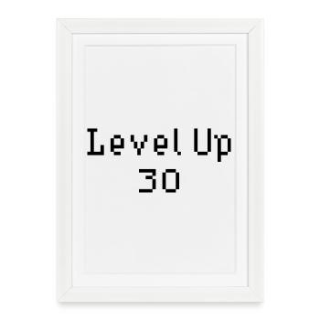 Level Up - 30e anniversaire - Affiche encadrée (27 × 37 cm) - blanc - Devant