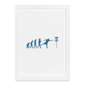 Disc Golf Evolution - Affiche encadrée (27 × 37 cm) - blanc - Devant