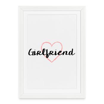 Girlfriend heart bachelor party - Framed poster (27 × 37 cm) - white - Front