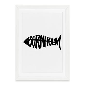 Bornholm - Poisson - Affiche encadrée (27 × 37 cm) - blanc - Devant