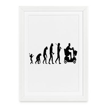 Scooter de mobilité évolution des personnes handicapées # - Affiche encadrée (27 × 37 cm) - blanc - Devant