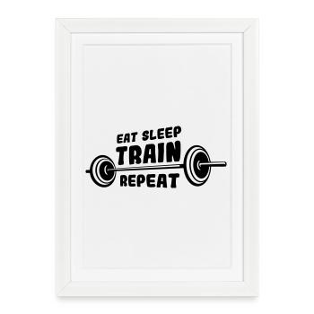 Bodybuilder disant - Affiche encadrée (27 × 37 cm) - blanc - Devant