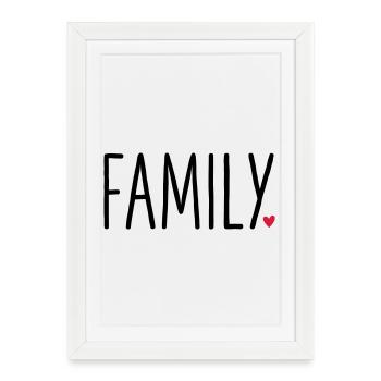 Family Heart - Partenaire cadeau Look Enfant amour - Affiche encadrée (27 × 37 cm) - blanc - Devant