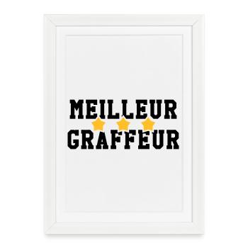 Graffiti / Tag / Writer / Street Art - Affiche encadrée (27 × 37 cm) - blanc - Devant