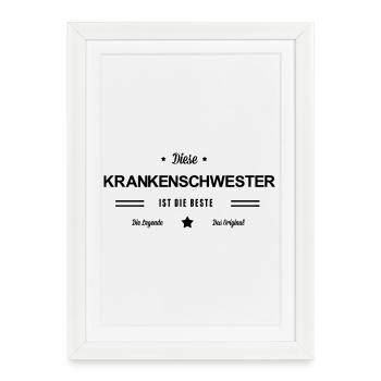 Beste Krankenschwester - Gerahmtes Poster (27 × 37 cm) - Weiß - Vorne