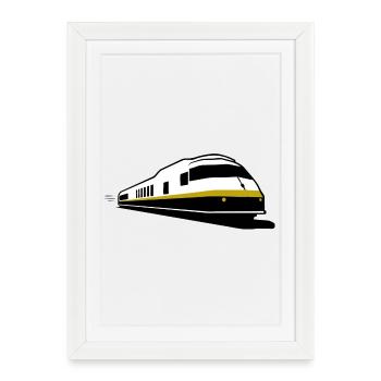 TRAIN - Train - Chemin de fer - Affiche encadrée (27 × 37 cm) - blanc - Devant