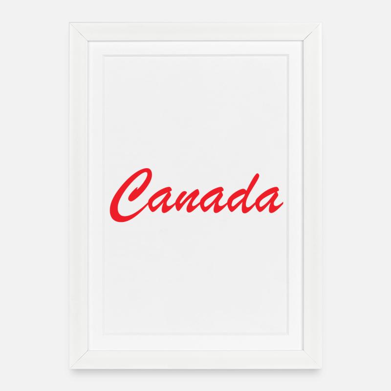 Canada Script Lettering Red - Framed poster (27 × 37 cm) - white