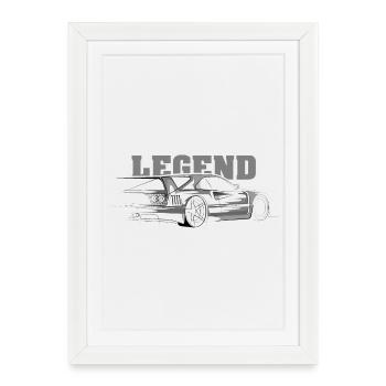 Legend Symbol Team Fast Cars Illustration de croquis - Affiche encadrée (27 × 37 cm) - blanc - Devant