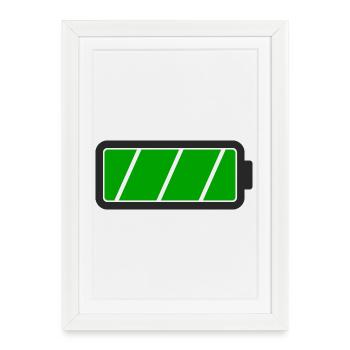 Battery full - Framed poster (27 × 37 cm) - white - Front