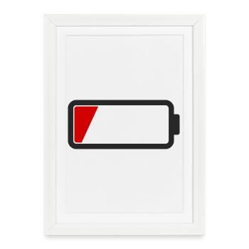 battery empty - Framed poster (27 × 37 cm) - white - Front