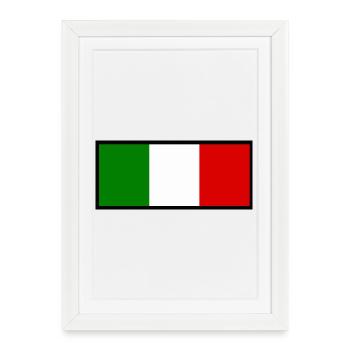 Italie Drapeau italien Drapeau Cadeau - Affiche encadrée (27 × 37 cm) - blanc - Devant