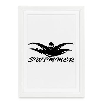 Swimmer - Framed poster (27 × 37 cm) - white - Front