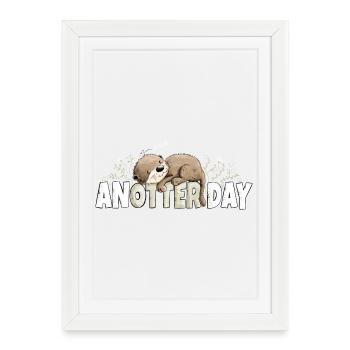 Anotter Day Dreamy Otter Saying - Framed poster (27 × 37 cm) - white - Front