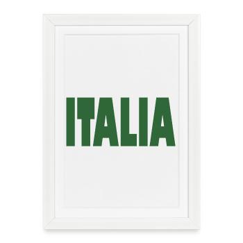 Italie Drapeau Italie Italie Italiano - Affiche encadrée (27 × 37 cm) - blanc - Devant