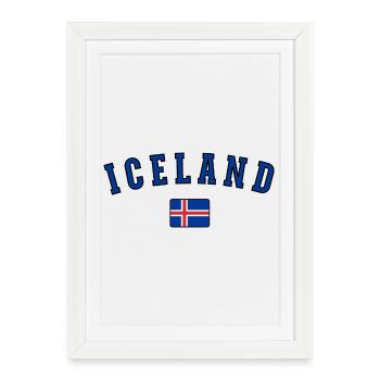 Drapeau de l’Islande, fierté islandaise - Affiche encadrée (27 × 37 cm) - blanc - Devant