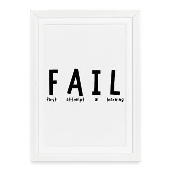 Échouer - Affiche encadrée (27 × 37 cm) - blanc - Devant