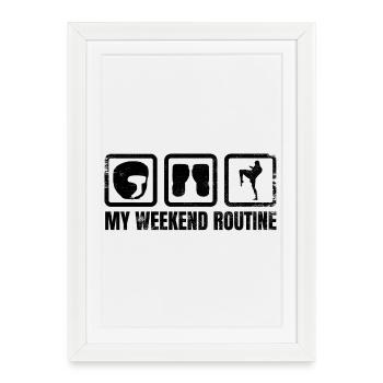 Week-end kickboxer amusant - Affiche encadrée (27 × 37 cm) - blanc - Devant