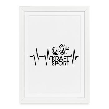 pulse gym weights weight training bodybuilding icon - Framed poster (27 × 37 cm) - white - Front
