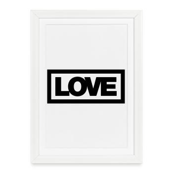 Typo LOVE Contour 1C - Affiche encadrée (27 × 37 cm) - blanc - Devant