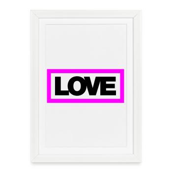 Typo LOVE Contour 2C - Affiche encadrée (27 × 37 cm) - blanc - Devant