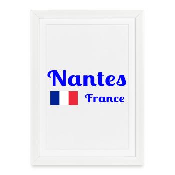 Nantes, France- Imprimés élégants - Affiche encadrée (27 × 37 cm) - blanc - Devant