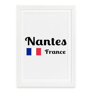 Nantes, France- Imprimés élégants - Affiche encadrée (27 × 37 cm) - blanc - Devant