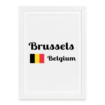Brussels Belgium- Stylish prints - Framed poster (27 × 37 cm) - white - Front