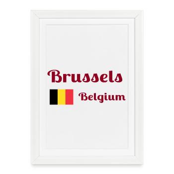 Brussels Belgium- Stylish prints - Framed poster (27 × 37 cm) - white - Front
