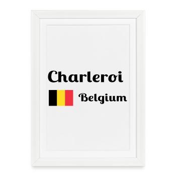 Charleroi Belgique - Imprimés élégants - Affiche encadrée (27 × 37 cm) - blanc - Devant