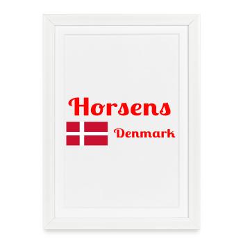 Horsens Danemark - Imprimés élégants - Affiche encadrée (27 × 37 cm) - blanc - Devant