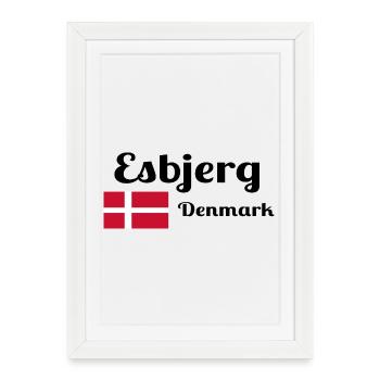Esbjerg, Danemark - Imprimés élégants - Affiche encadrée (27 × 37 cm) - blanc - Devant