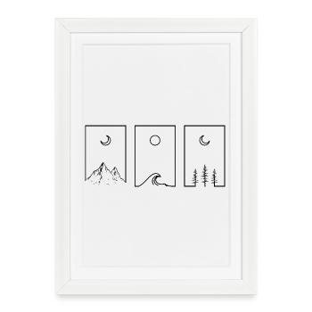 Waves and Wilderness - Framed poster (27 × 37 cm) - white - Front