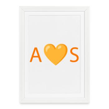 Bold Heart Shape with Lettering Design - Framed poster (27 × 37 cm) - white - Front