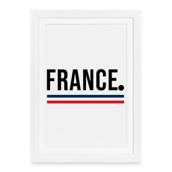 France – Minimal Streetwear Shirt - Framed poster (27 × 37 cm) - white - Front
