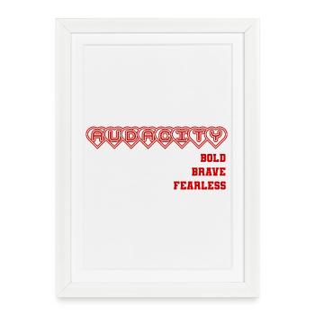 Brave Honest Heart Bond Design, Déclaration - Affiche encadrée (27 × 37 cm) - blanc - Devant