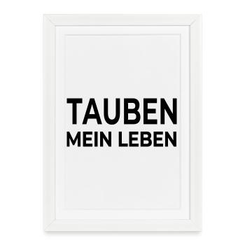 Colombes - Affiche encadrée (27 × 37 cm) - blanc - Devant