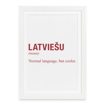 Latvian language Latvia - Framed poster (27 × 37 cm) - white - Front