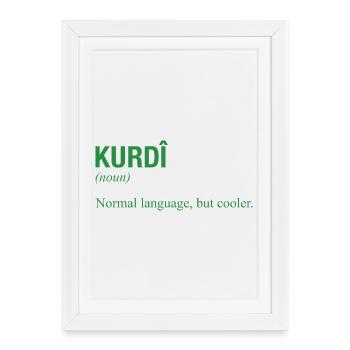 Kurdish language Kurdistan - Framed poster (27 × 37 cm) - white - Front