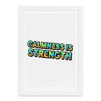 Le calme est la force Tie-Dye - Affiche encadrée (27 × 37 cm) - blanc - Devant