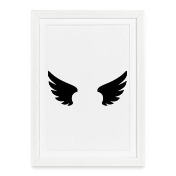 Angel Pictogram | Guardian Angel & Faith Symbol - Framed poster (27 × 37 cm) - white - Front