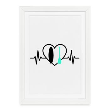 Paddle SUP Heart Board Wave Water Sports - Affiche encadrée (27 × 37 cm) - blanc - Devant