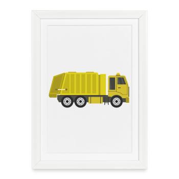 Garbage truck - Framed poster (27 × 37 cm) - white - Front