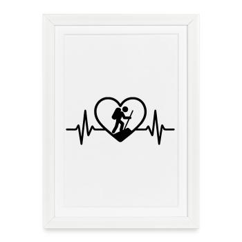 Randonnée au cœur – Passion pour la nature - Affiche encadrée (27 × 37 cm) - blanc - Devant