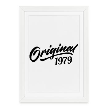 Vintage 1979 Anniversaire 1979 Original 1979  - Affiche encadrée (27 × 37 cm) - blanc - Devant