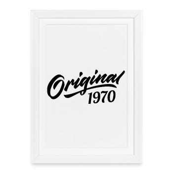 Vintage 1970 Anniversaire 1970 Original 1970  - Affiche encadrée (27 × 37 cm) - blanc - Devant