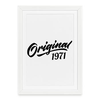 Vintage 1971 Anniversaire 1971 Original 1971  - Affiche encadrée (27 × 37 cm) - blanc - Devant