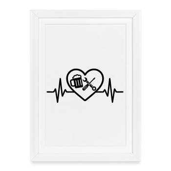 Humour DIY de Heart Beer - Affiche encadrée (27 × 37 cm) - blanc - Devant