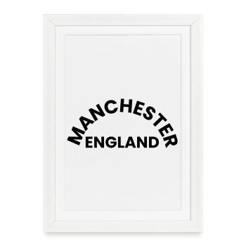 Manchester England Circular Emblem - Framed poster (27 × 37 cm) - white - Front