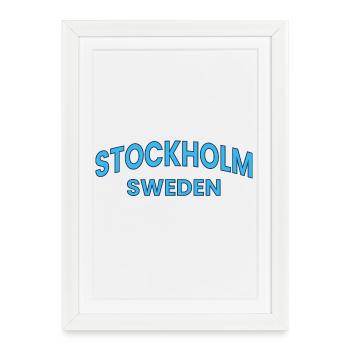 Typographie de l’arc de Stockholm Suède - Affiche encadrée (27 × 37 cm) - blanc - Devant