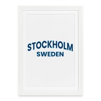 Stockholm Sweden Neon Outline - Framed poster (27 × 37 cm) - white - Front